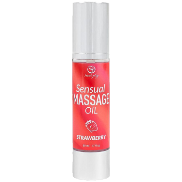 Secret Play «Strawberry» Sensual Massage Oil, 50ml duftendes Massageöl ohne tierische Inhaltsstoffe