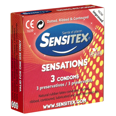 Sensitex «Sensations» anatomisch geformte, stimulierende Kondome