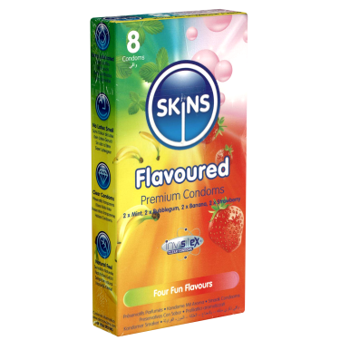 Skins «Flavoured» 8 aromatisierte Kondome, Mix ohne Latexgeruch