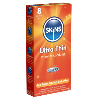 Skins «Ultra Thin» 8 ultra dünne Kondome aus kristallklarem Latex - ohne Latexgeruch