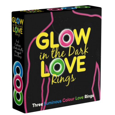 S&F «Glow-in-the-Dark Love Rings Colour» 3 bunte Pensiringe, die im Dunkeln leuchten