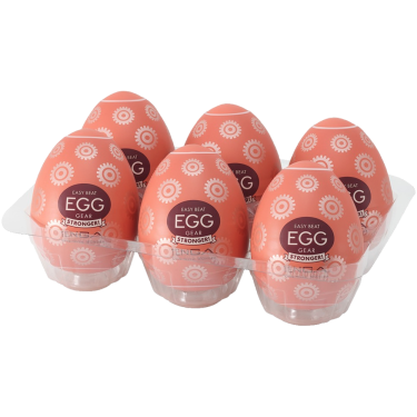 Tenga Egg Stronger Sixpack «Gear» Einmal-Masturbator mit stimulierender Struktur (Zahnrad-Noppen), 6 Stück