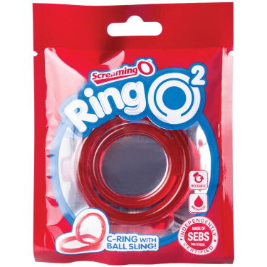 The Screaming O «Ring O²» Red, doppelter Penisring für Hoden und Penis
