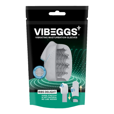 Vibeggs «Ribs Delight» Einmal-Masturbator mit Vibration und Rippenstruktur