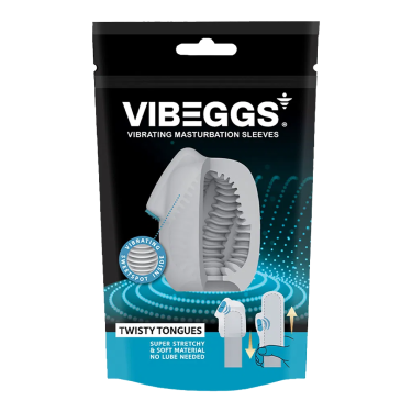 Vibeggs «Twisty Tongues» Einmal-Masturbator mit Vibration und Rippenstruktur