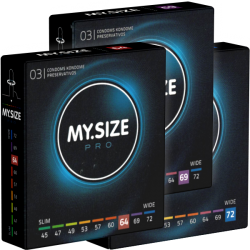 My.Size PRO «Test Pack XXXL» (64mm, 69mm, 72mm) 3 x 3 condoms to try on and test