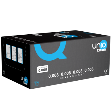 UNIQ «Classic»  Box - 72 extrem dünne und latexfreie Kondome in Kondomkarten