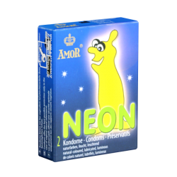 Amor «Neon» 2 Leuchtkondome für fluoreszierendes Vergnügen