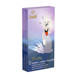 Amor «Thin» 12 extra thin condoms for a particularly intimate feeling