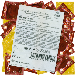 Amor «Strong» 100 extra starke Kondome für sicheren Analverkehr, Maxipack