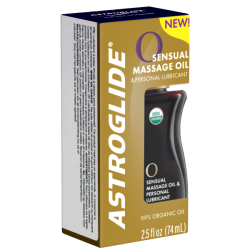 Astroglide «O Sensual Massage Oil & Personal Lubricant» 74ml biologisches Gleitgel auf Ölbasis - mit Kokosöl, für Veganer geeignet