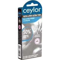 Ceylor «Non-Latex Ultra Thin» 3 ultradünne, latexfreie Kondome für Allergiker (50% dünner)