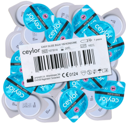 Ceylor «Easy Glide» 100 extra wet condoms with 30% more lubricant, hygienically sealed in condom pods