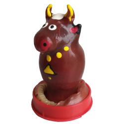 Novelty condom with figure «Bull» 1 piece, hand painted