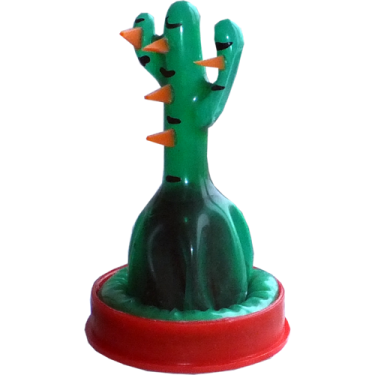 Novelty condom with figure «Cactus» 1 piece, hand painted