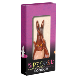 XL novelty condom with figure «Kangaroo», 1 piece, hand-painted