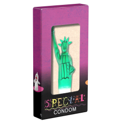 XL novelty condom with figure «Statue of Liberty», 1 piece, hand-painted