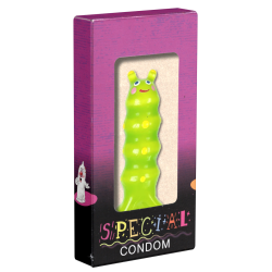 XL novelty condom with figure «Worm», 1 piece, hand-painted