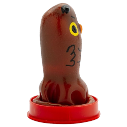 Novelty condom with figure «Owl» 1 piece, hand painted