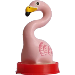 Novelty condom with figure «Pink flamingo» 1 piece, hand painted