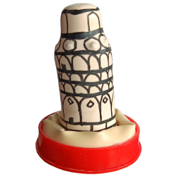 Scherzkondom mit Figur «Schiefer Turm von Pisa» 1 Stück, handbemalt