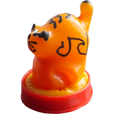 Novelty condom with figure «Cat» 1 piece, hand painted