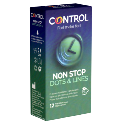 Control «Non Stop (Dots & Lines)» 12 long love condoms with ribs and dots