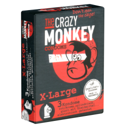 Crazy Monkey «X-Large» 3 größere rote Kondome mit Erdbeeraroma