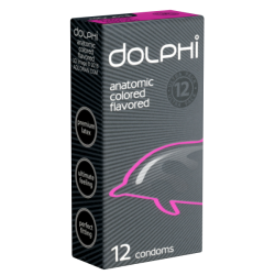 Dolphi «Anatomic Colored Flavored» 12 tasty anatomical condoms with strawberry flavour