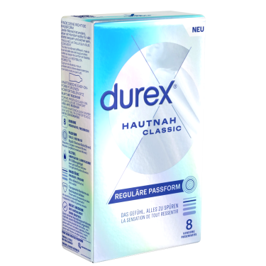 Durex «Hautnah Classic» 8 hauchzarte Markenkondome mit Easy-On™-Passform