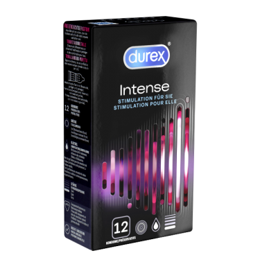 Durex «Intense» 12 stimulierende Markenkondome für einen gemeinsamen Höhepunkt