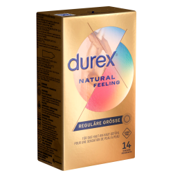 Durex «Natural Feeling» 14 latex free quality condoms with Easy-On™ shape