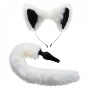 White Fox Set: Analplug mit Schwanz und Ohren