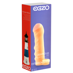 EGZO «Lighthouse» Extension Sleeve - 135mm (3cm additional length) - penis sleeve with testicle ring and extension