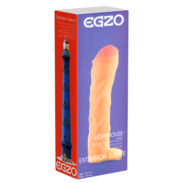 EGZO «Lighthouse» Extension Sleeve - 210mm (6cm additional length) - penis sleeve with testicle ring and extension