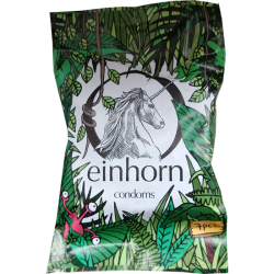 Einhorn Condoms: 7 vegan condoms in the chips bag, design «Fummel-Dschungel» (fumble jungle)