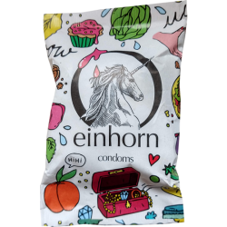 Einhorn Condoms: 7 vegane Kondome in der Chipstüte, Motiv «Muschigegenstände»