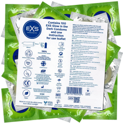 EXS «Glow in the Dark Condoms» 100 glowing condoms, bulk pack