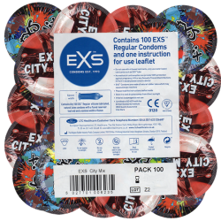 EXS Vorratsbeutel «City Mix Regular» 100 Clubnight-Kondome (Rundfolien)