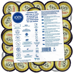 EXS «Emergency» 100 emergency condoms in circular foils, bulk pack