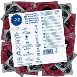 EXS «Extra Thick» 100 strong condoms for your safety plus, bulk pack