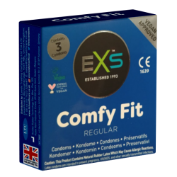 EXS Kleinpackung «Comfy Fit» Regular, 3 bequeme Kondome mit 65mm-Kopfteil