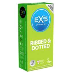 EXS «Ribbed & Dotted» 12 stimulierende Kondome mit 3-in-1-Effekt