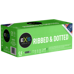 EXS «Ribbed & Dotted» 144 stimulating condoms with 3-in-1 effect, clinic pack
