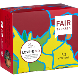 Fair Squared «Love*r Mix» Celebrate your Love, 50 vegane Fair-Trade-Kondome im Sortiment