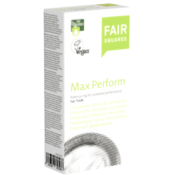 Fair Squared «Max perform» 10 erection enhancing Fair Trade condoms with ring, CO²-neutral and vegan