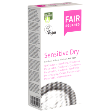 Fair Squared «Sensitive Dry» 10 dry Fair Trade condoms without silicone, CO²-neutral and vegan