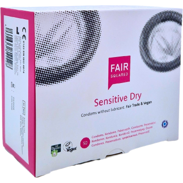 Fair Squared «Sensitive Dry» 50 dry Fair Trade condoms without silicone, CO²-neutral and vegan
