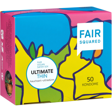 Fair Squared «Ultimate Thin» Celebrate your Love, 50 vegane und besonders dünne Fair-Trade-Kondome
