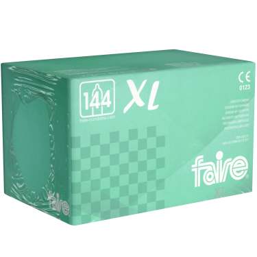 Faire «XL» 144 plain condoms with lubrication, bulk pack - size XL